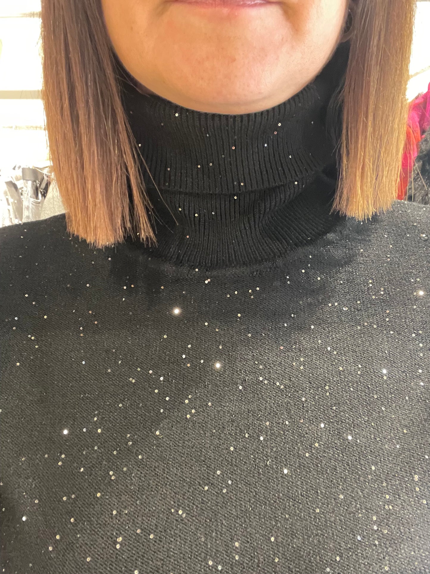 Maglia dolcevita micro paillettes W68