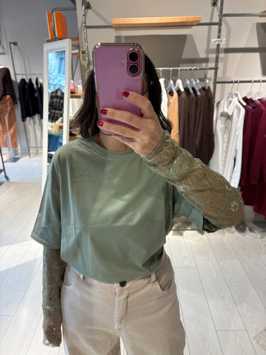 T-shirt maniche pizzo Susy Mix