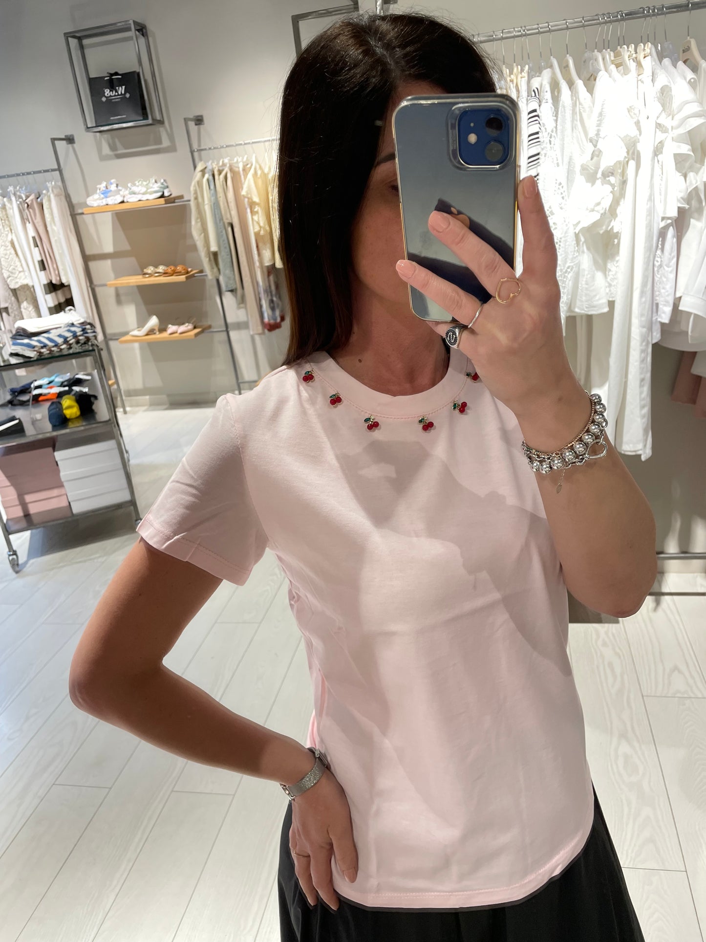 T-shirt girocollo ciliegie Susy Mix
