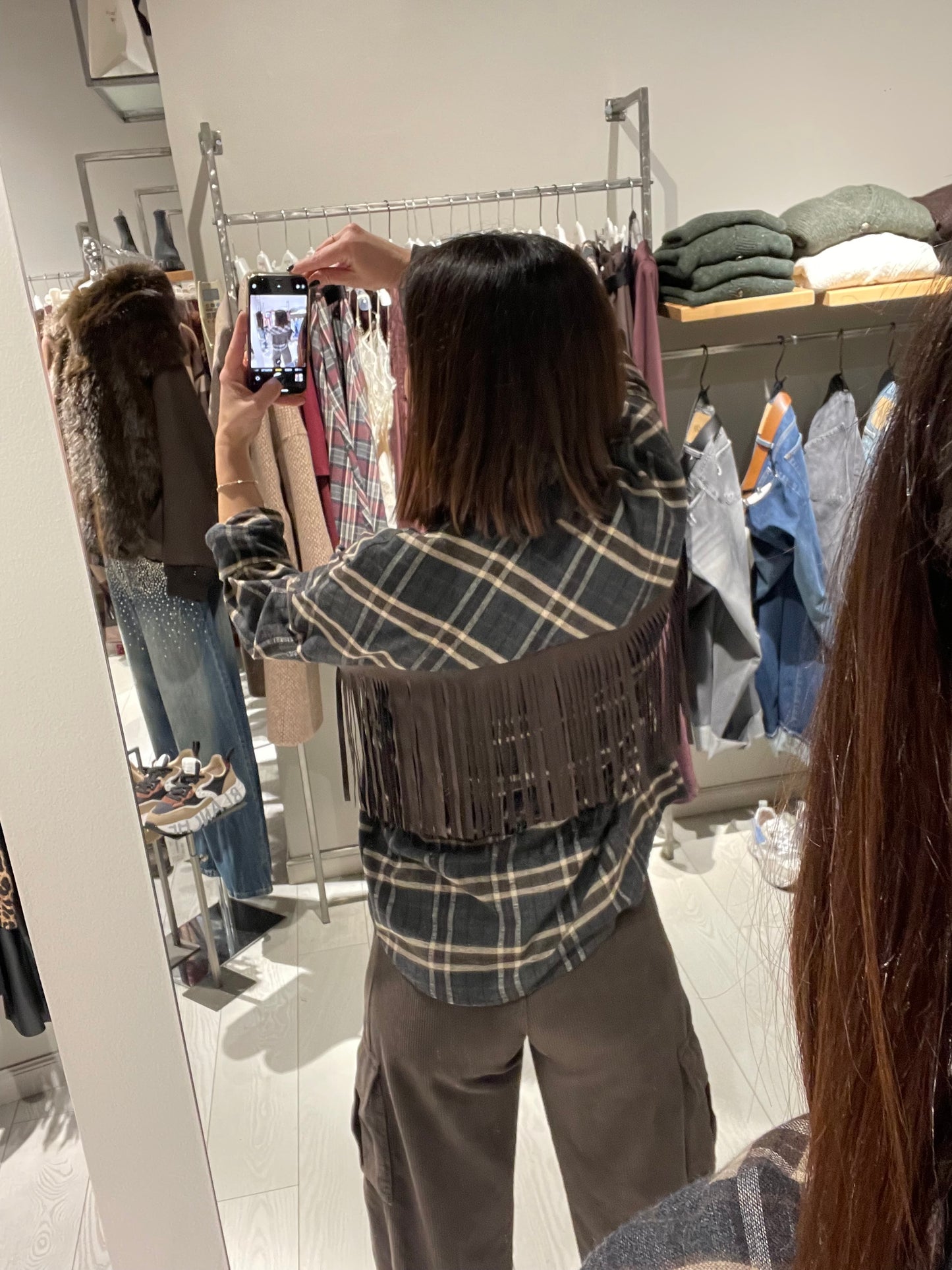 Camicia check frangia Susy Mix