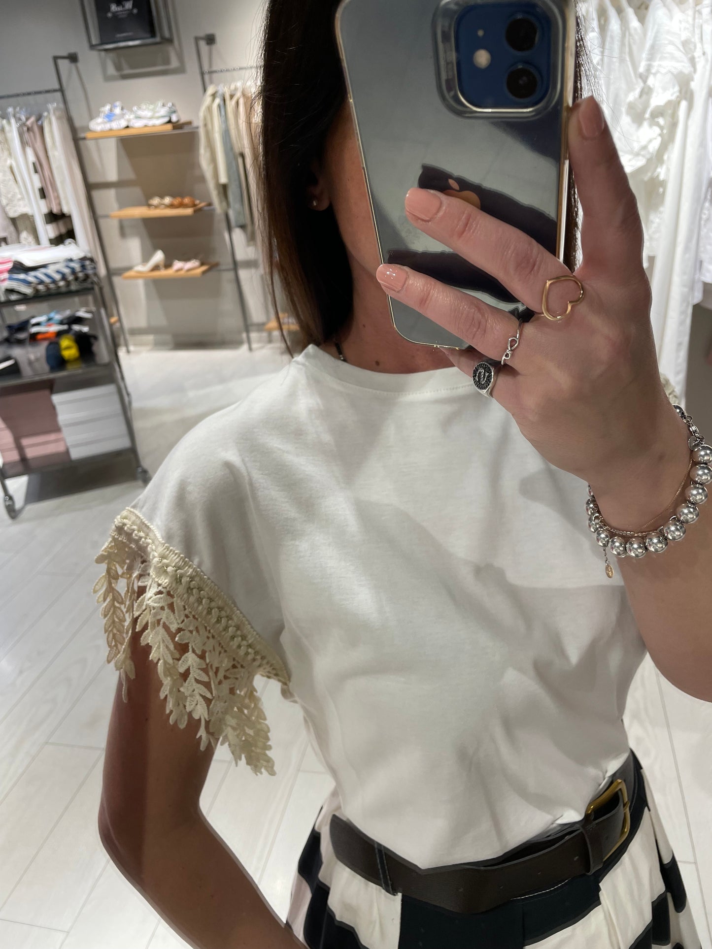 T-shirt profilo foglie Susy Mix