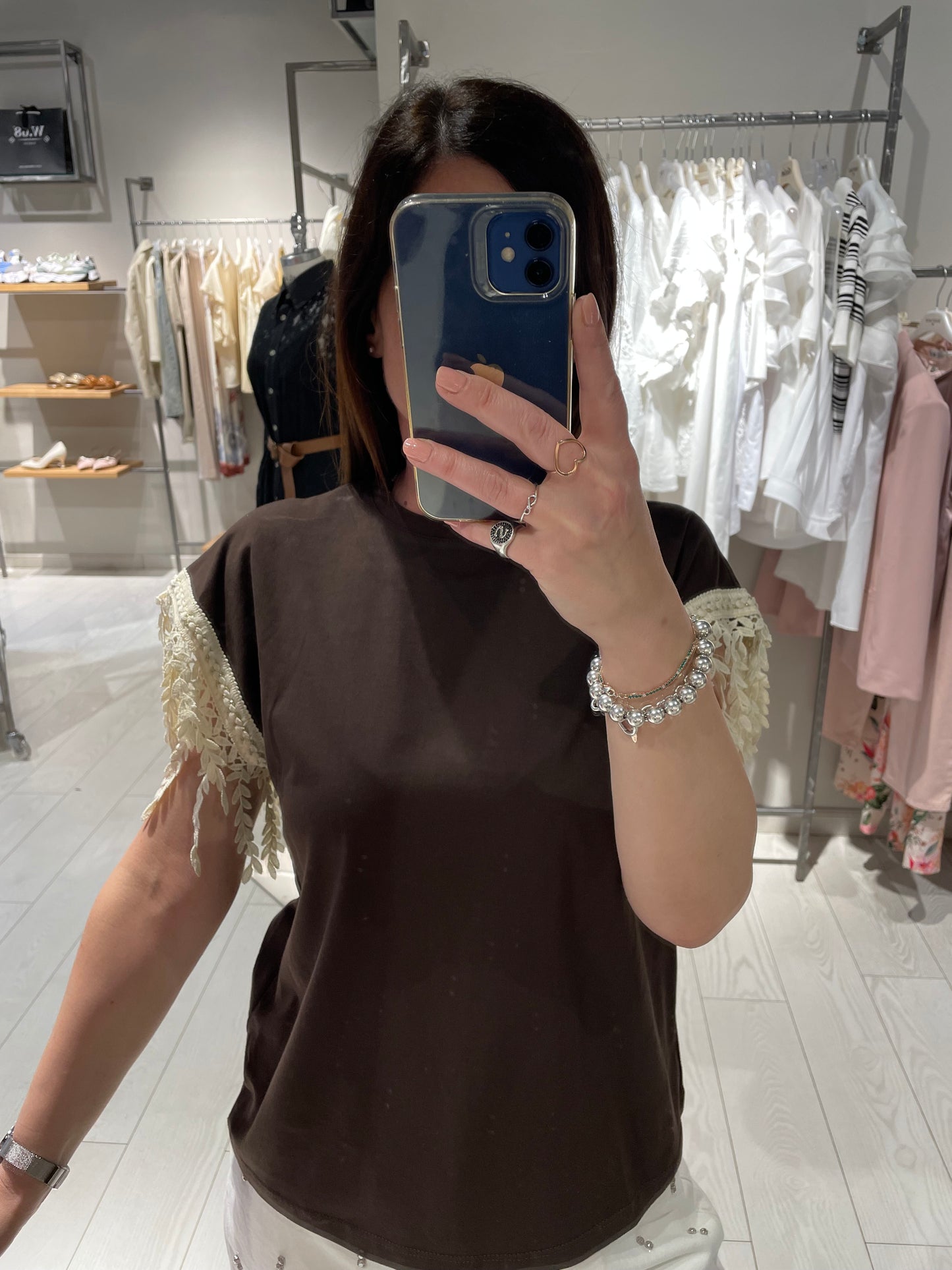 T-shirt profilo foglie Susy Mix