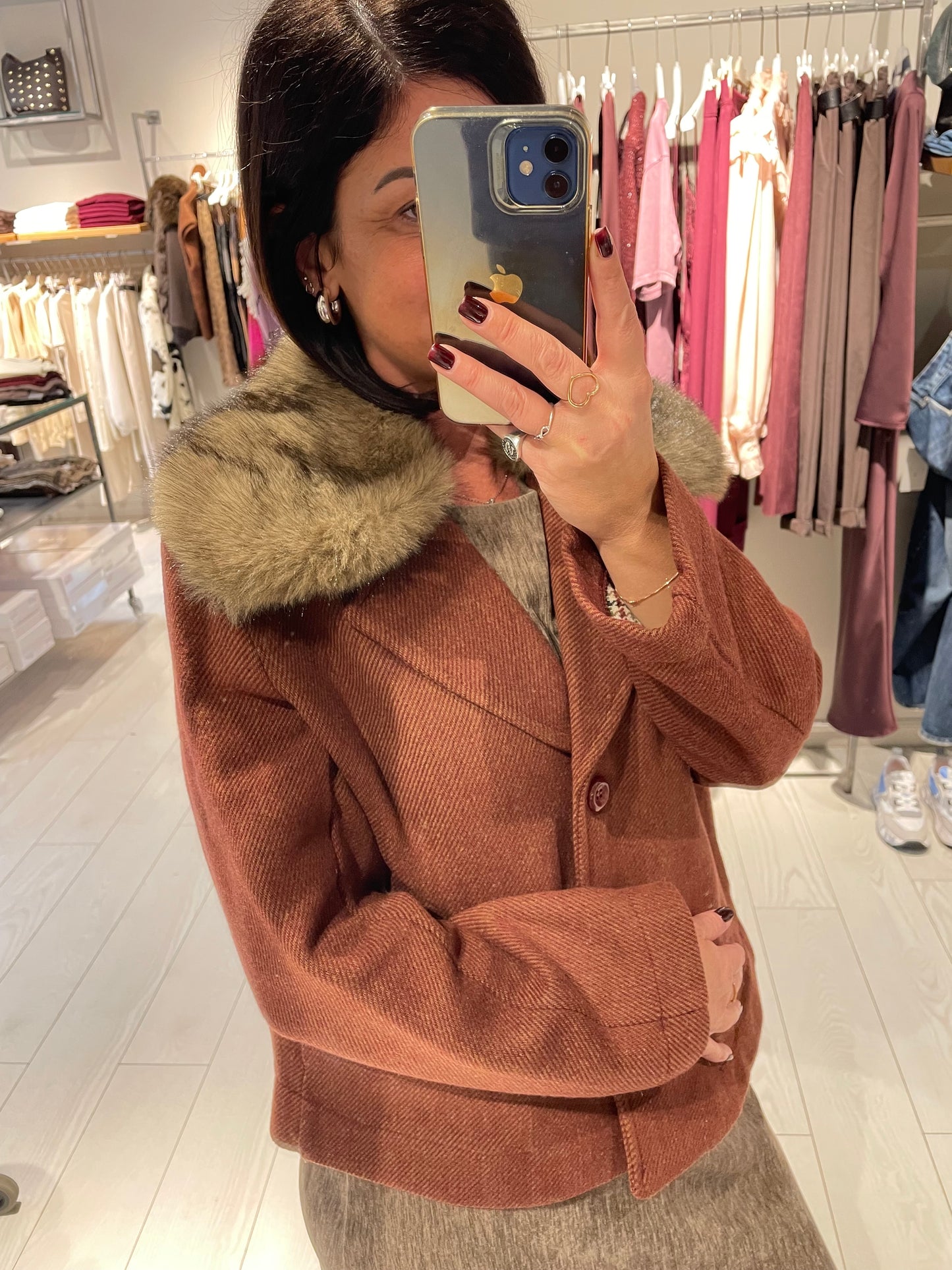 Giubbino con collo eco pellicia Susy Mix