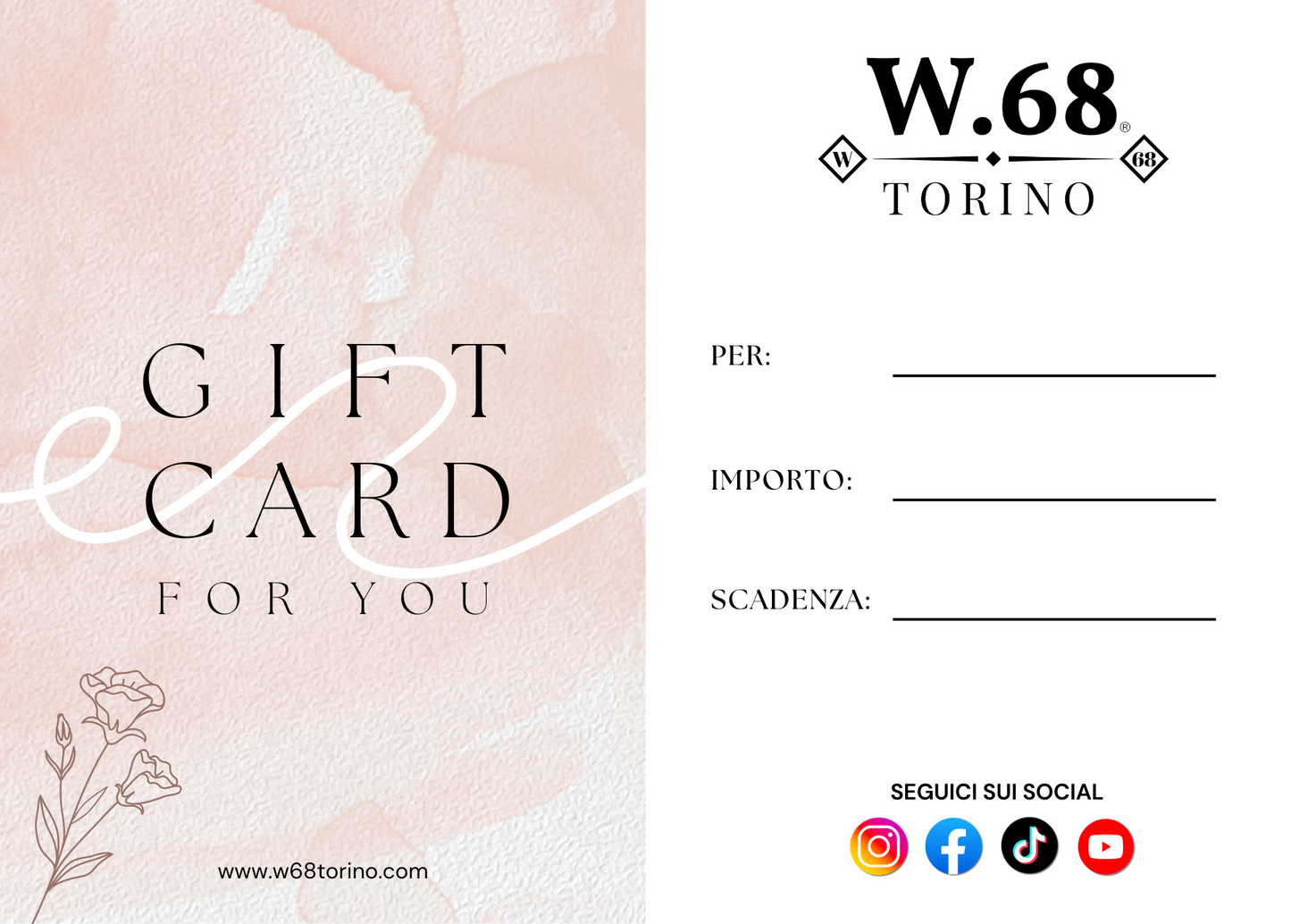 W68 Gift Voucher Turin