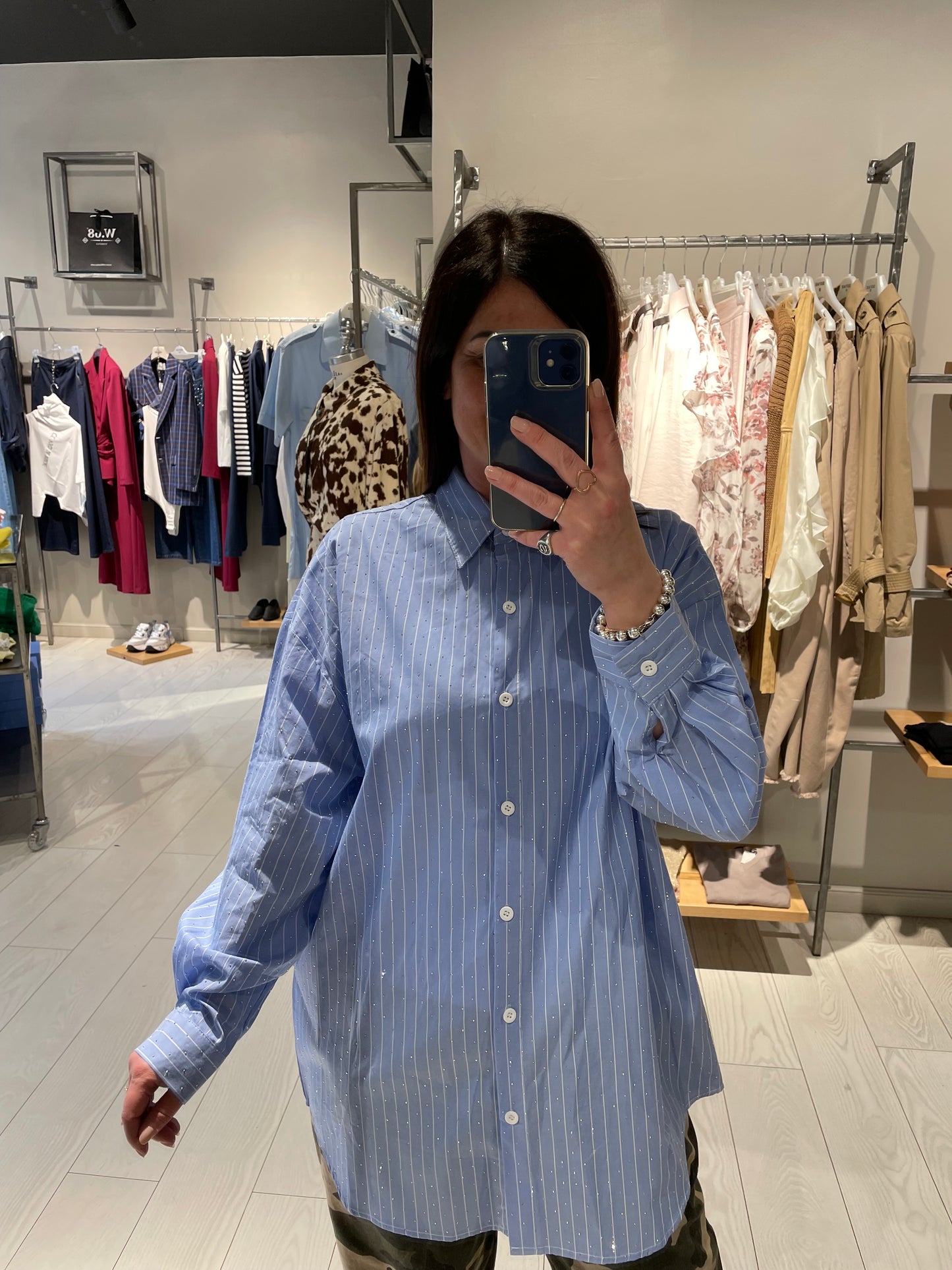 Camicia gessata strass Susy Mix