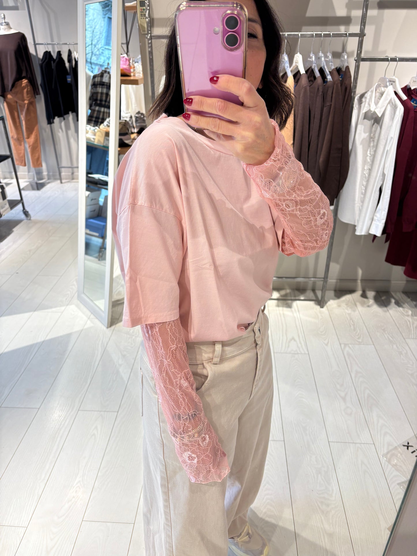 T-shirt maniche pizzo Susy Mix