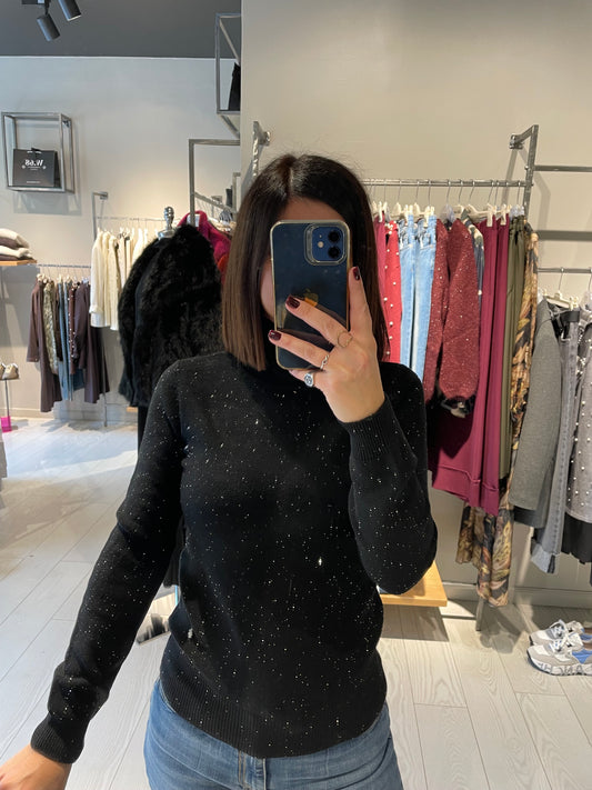 Maglia dolcevita micro paillettes W68
