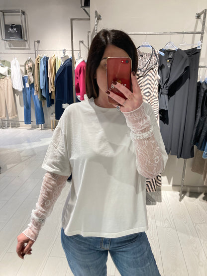 T-shirt con pizzo Susy Mix