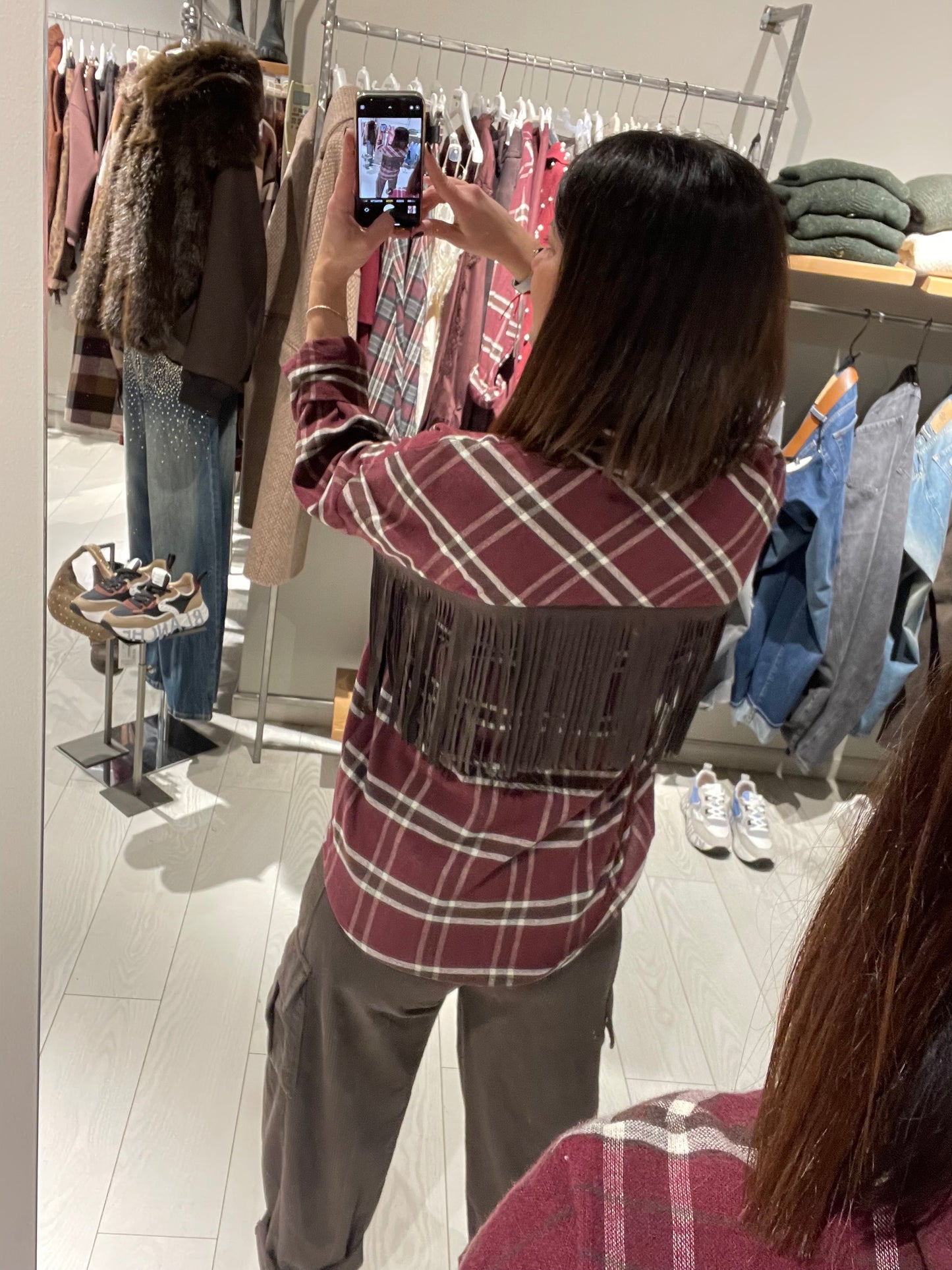 Camicia check frangia Susy Mix