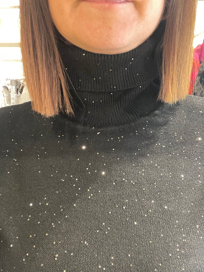 Maglia dolcevita micro paillettes W68