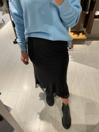 Gonna satin con pizzo Dixie