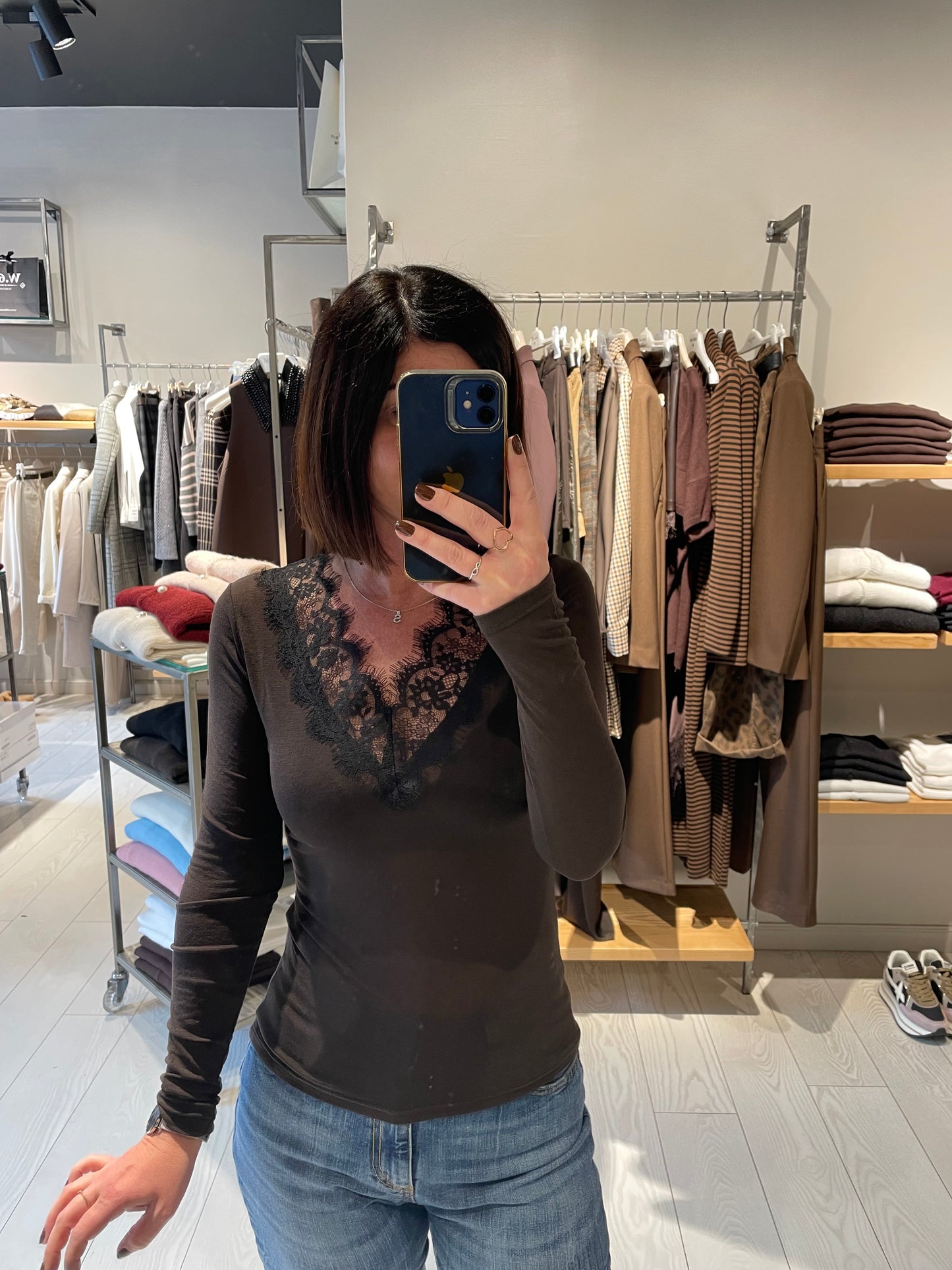 Maglia V profilo pizzo Susy Mix