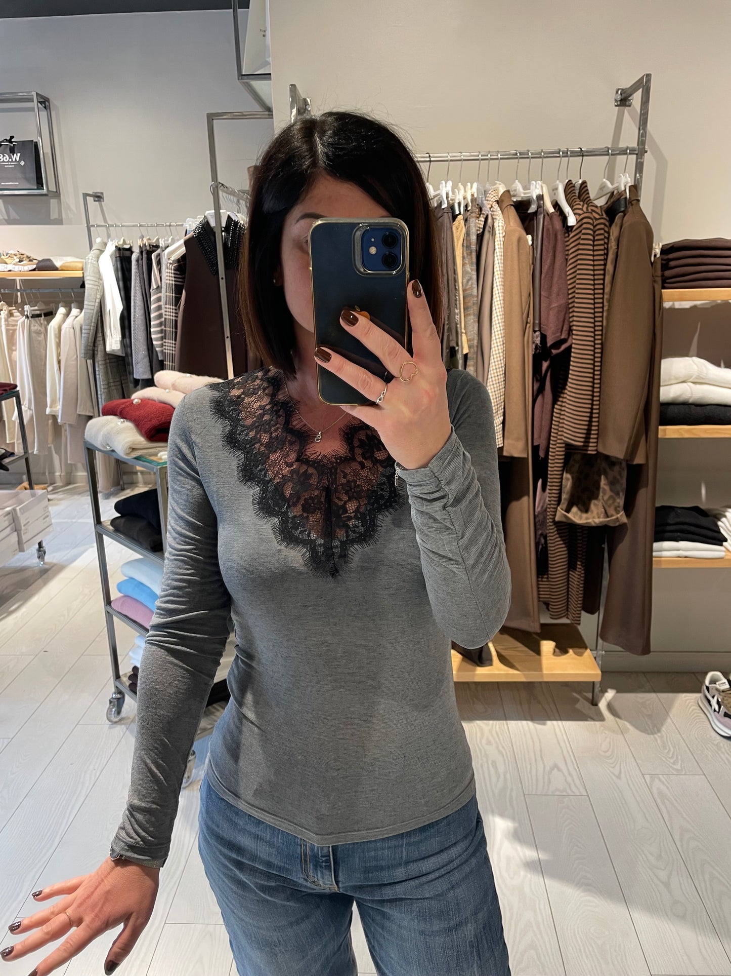 Maglia V profilo pizzo Susy Mix