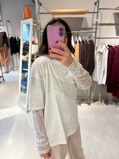 T-shirt maniche pizzo Susy Mix