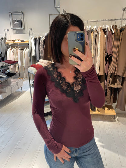 Maglia V profilo pizzo Susy Mix