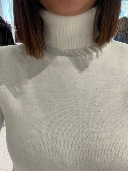 Maglia dolcevita micro paillettes W68