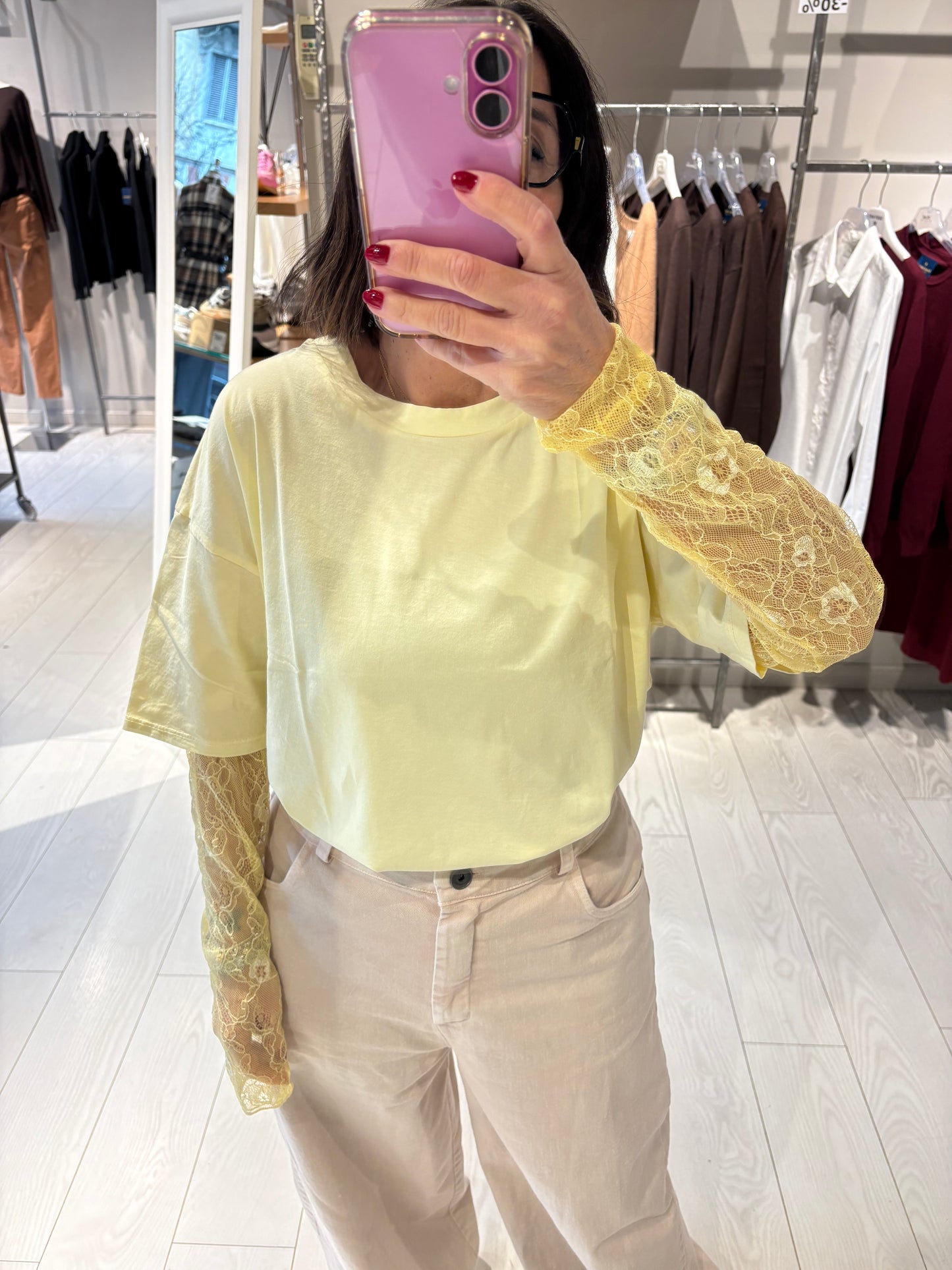 T-shirt maniche pizzo Susy Mix