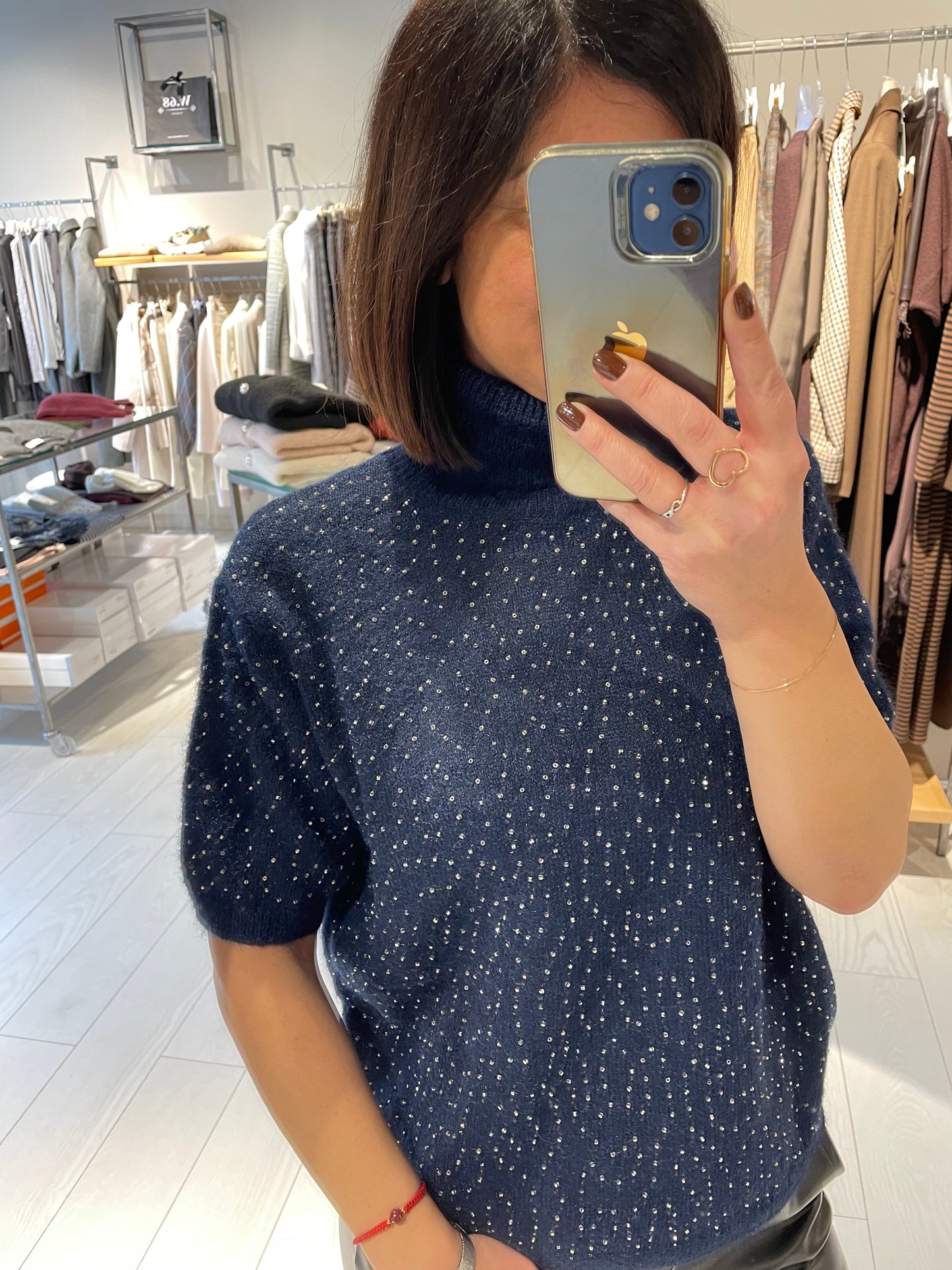 Dolcevita mezza manica strass Souvenir