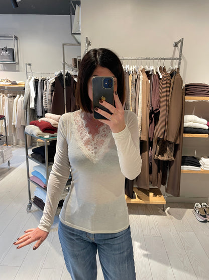 Maglia V profilo pizzo Susy Mix