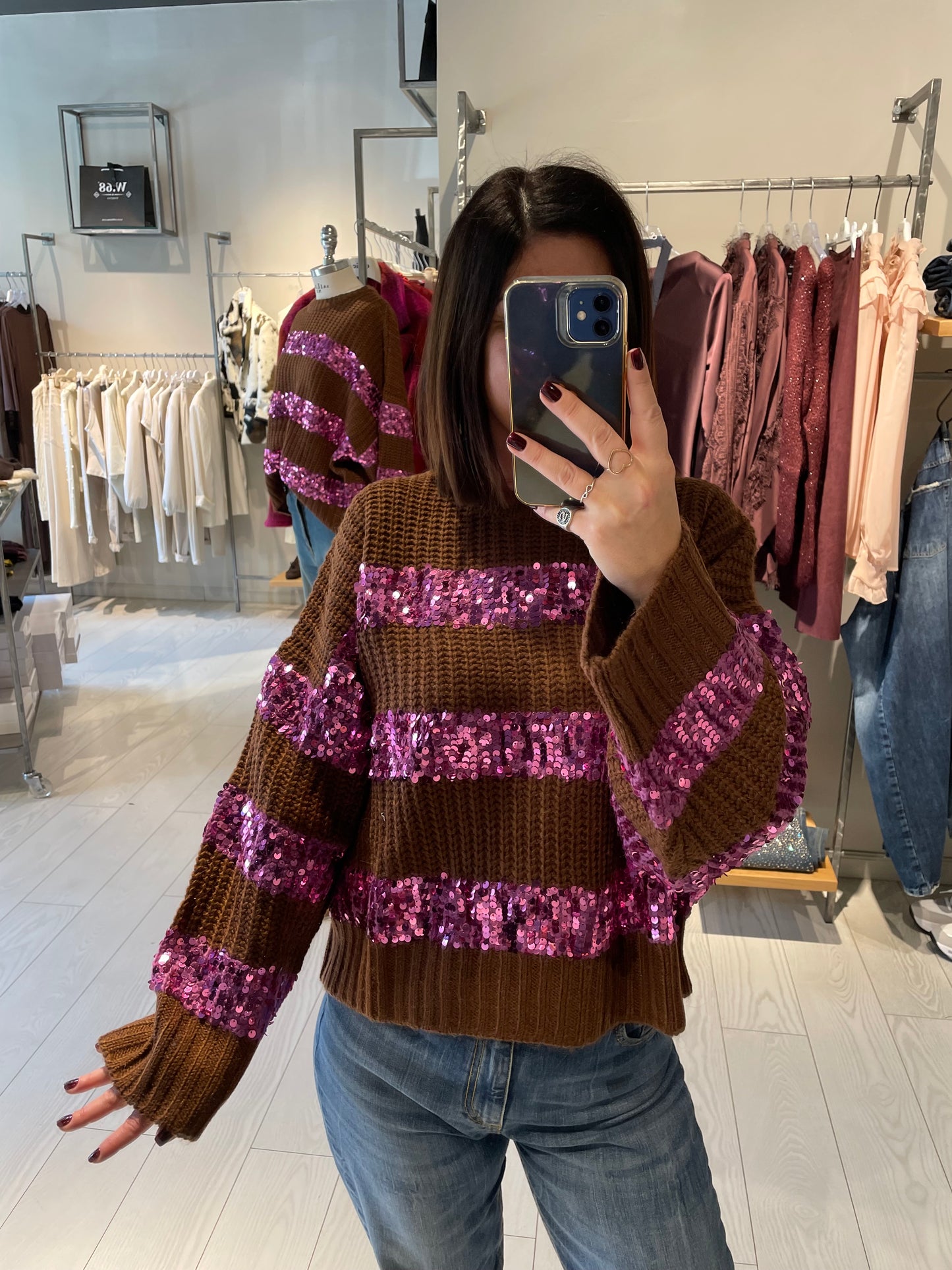 Maglia righe paillettes Dixie