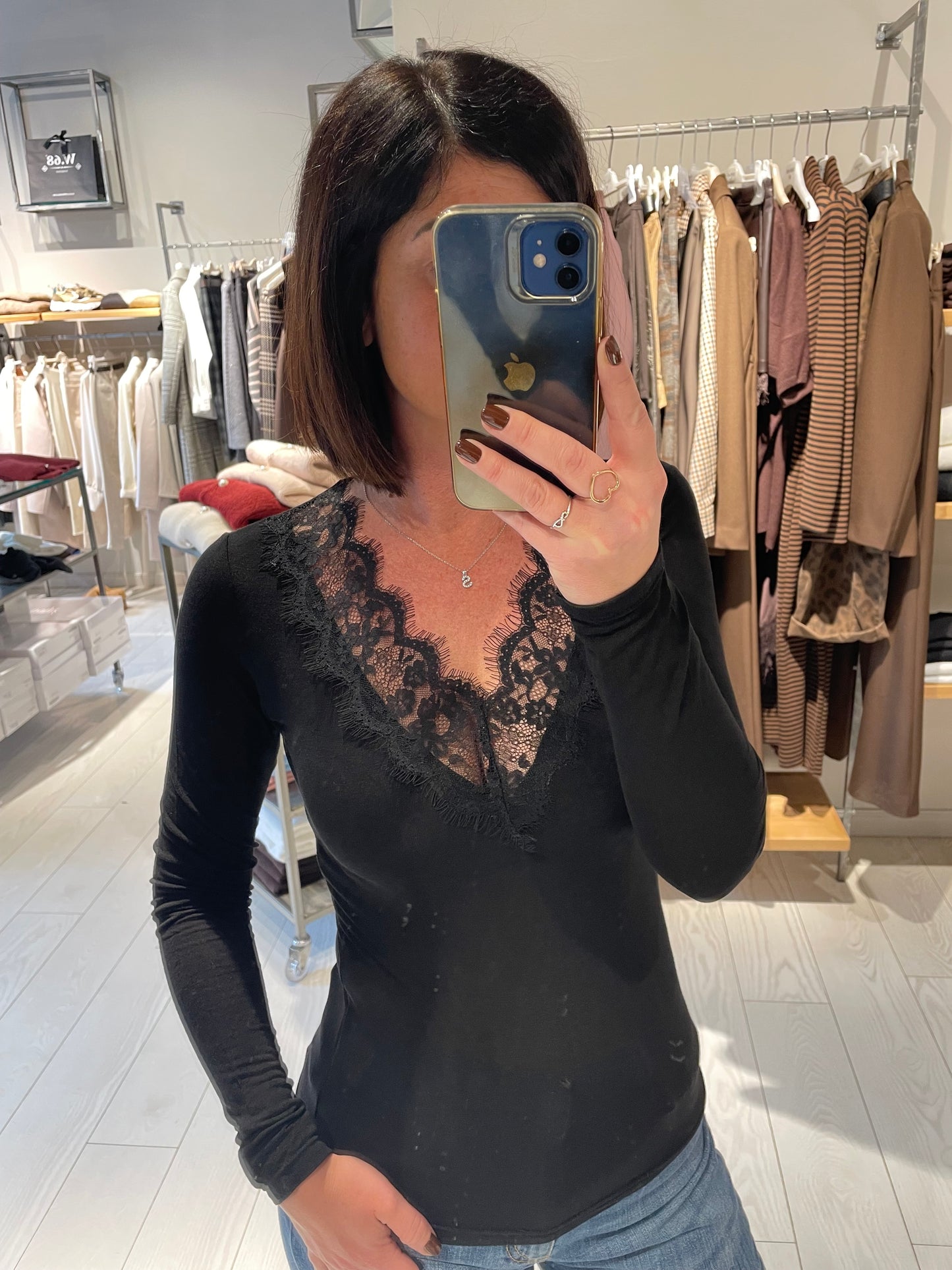 Maglia V profilo pizzo Susy Mix