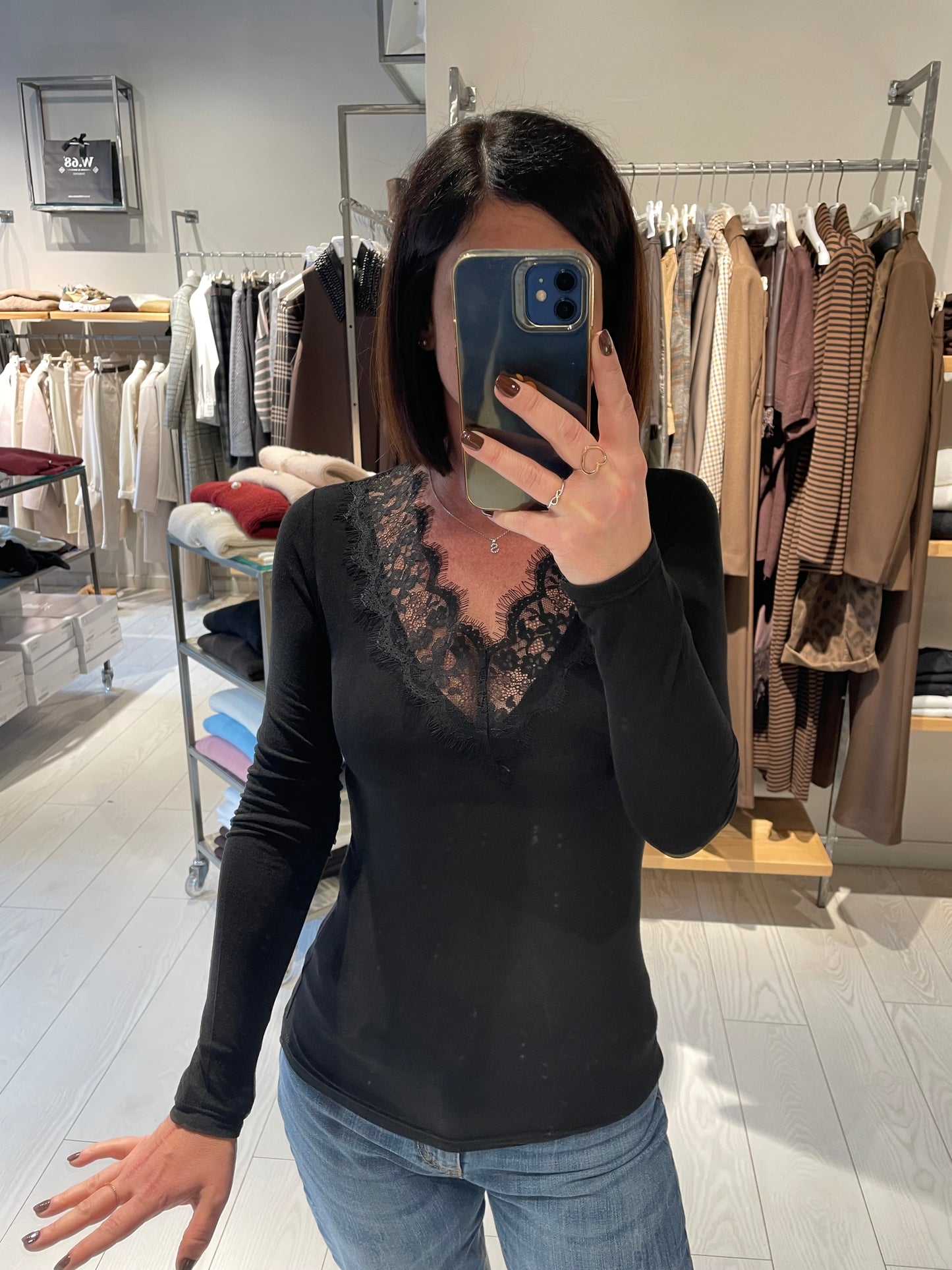 Maglia V profilo pizzo Susy Mix