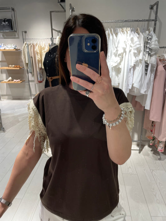 T-shirt profilo foglie Susy Mix