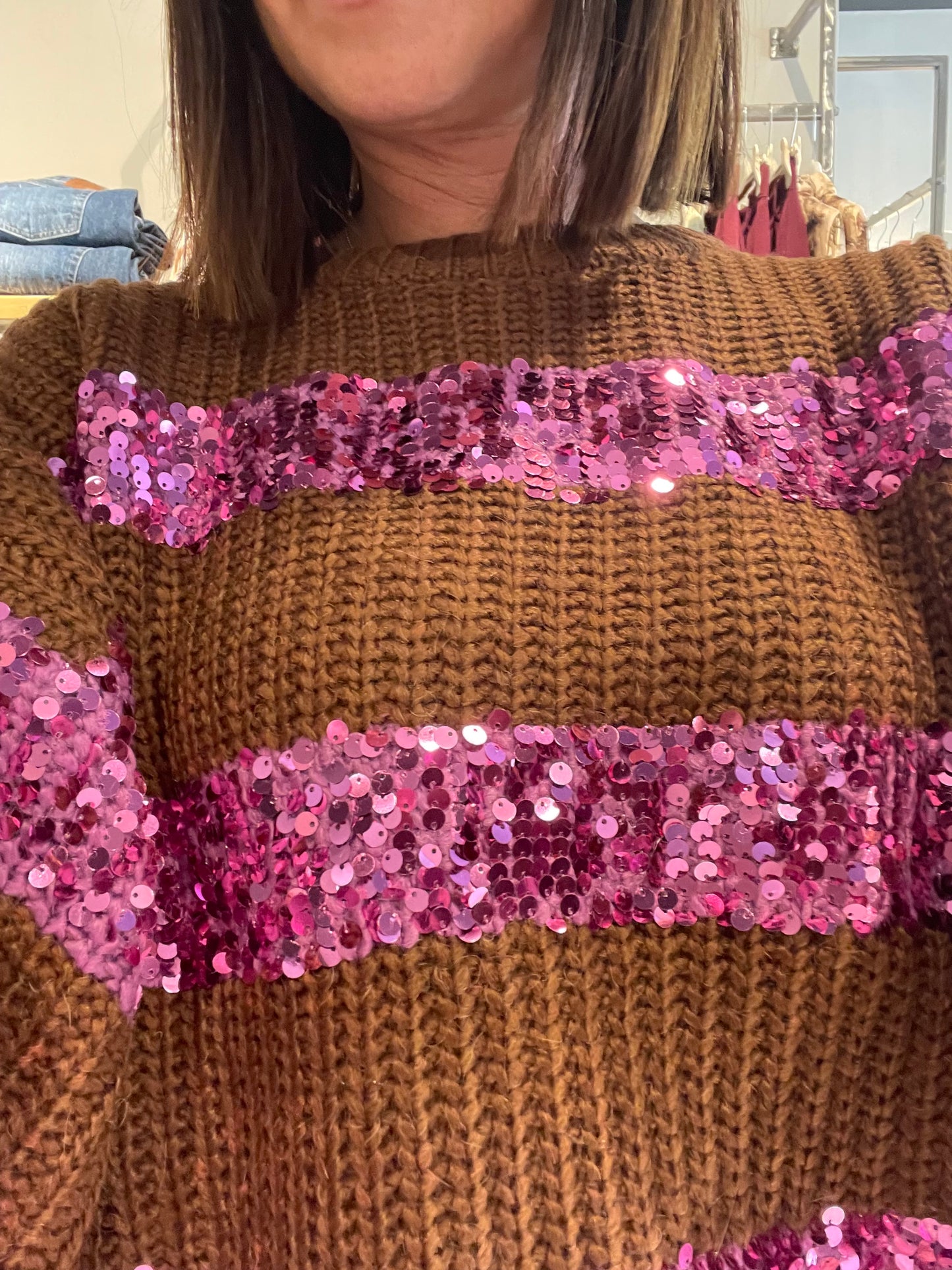 Maglia righe paillettes Dixie