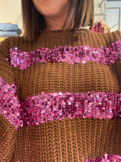 Maglia righe paillettes Dixie