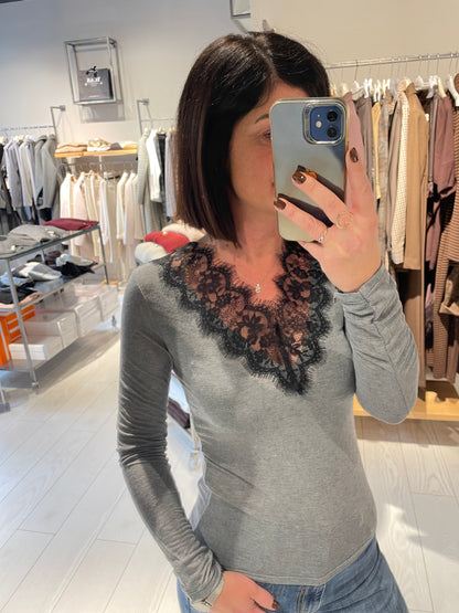 Maglia V profilo pizzo Susy Mix