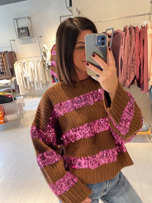 Maglia righe paillettes Dixie