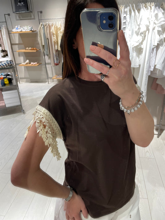 T-shirt profilo foglie Susy Mix