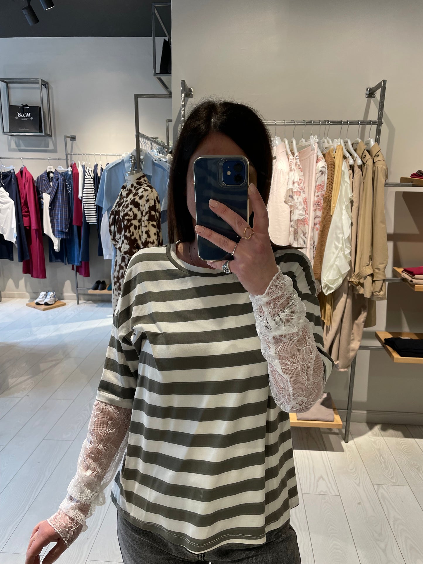 Maglia riga con pizzo Susy Mix