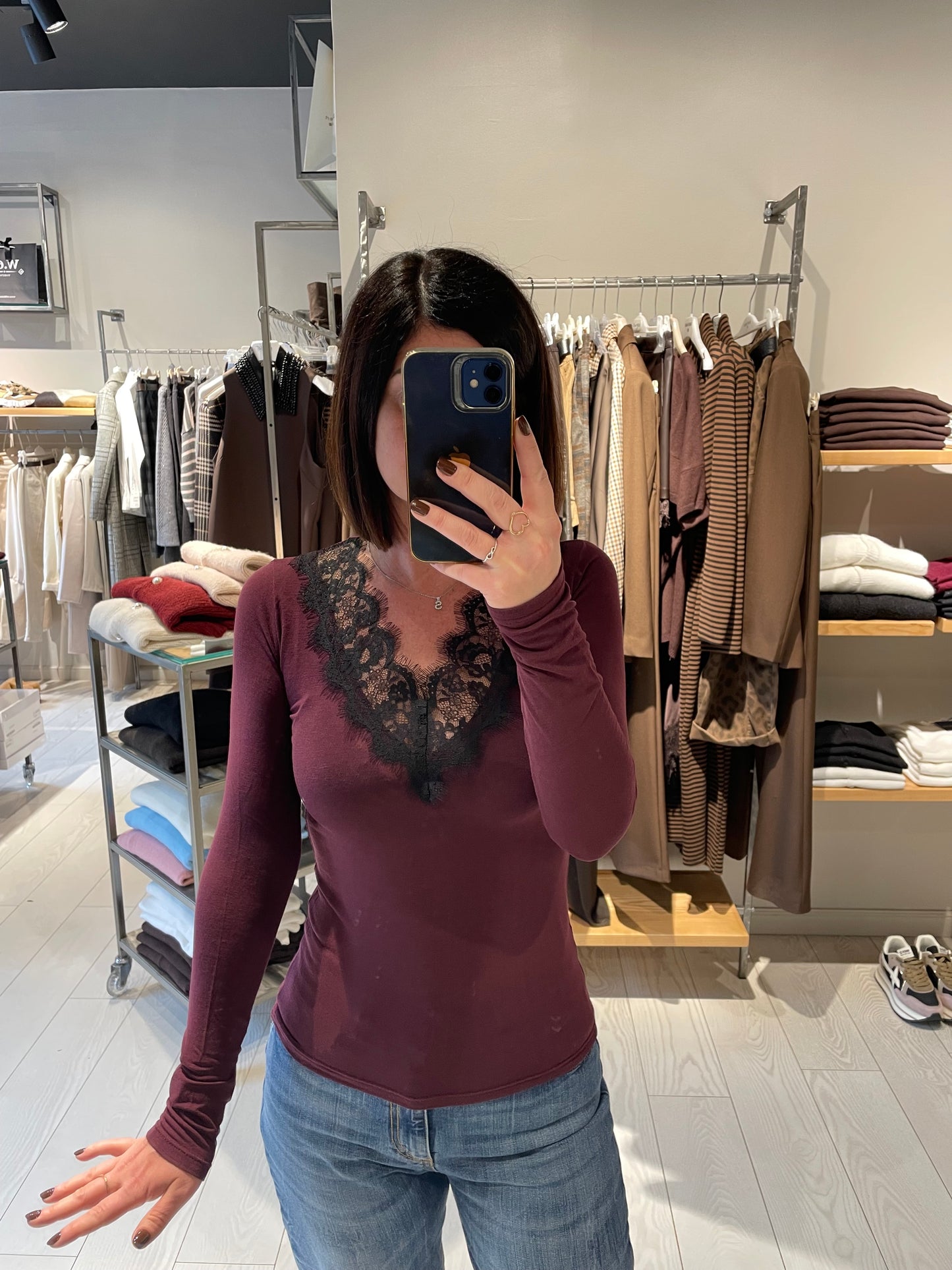 Maglia V profilo pizzo Susy Mix