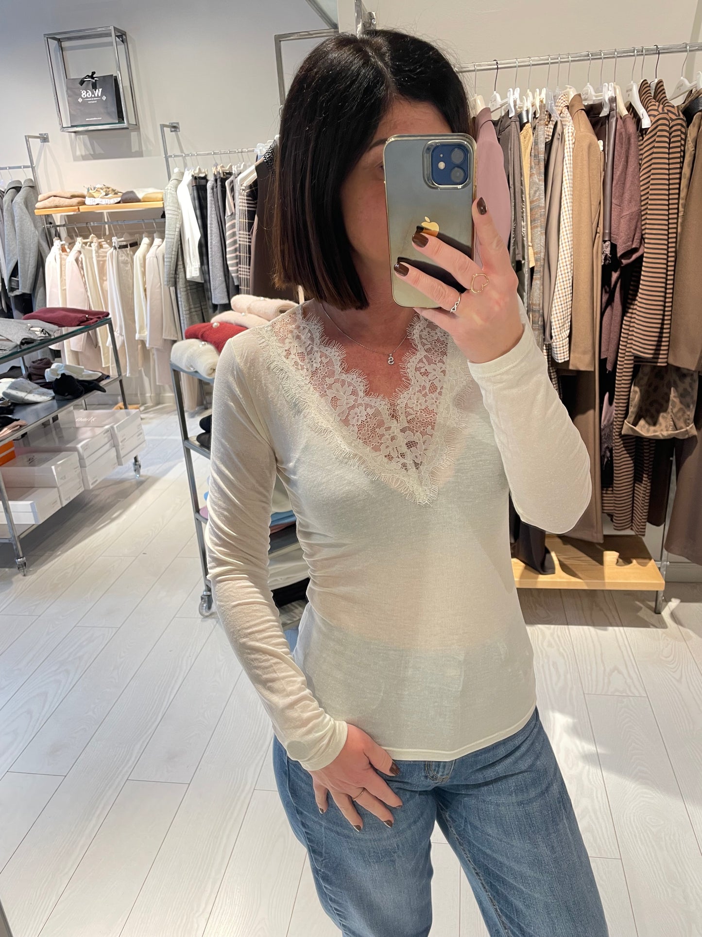 Maglia V profilo pizzo Susy Mix